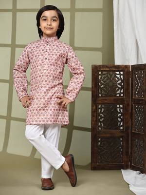 Brown embellished cotton kurta pajama set for boys party,wedding outfits traditional wear 1
