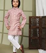 Brown embellished cotton kurta pajama set for boys party,wedding outfits traditional wear
