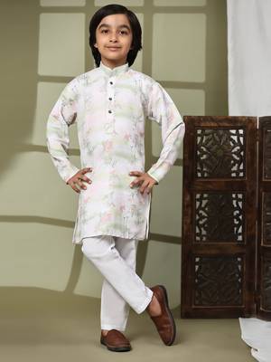 Green embellished cotton kurta pajama set for boys party,wedding outfits traditional wear 1