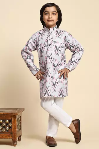 Pink embellished cotton kurta pajama set for boys party,wedding outfits traditional wear