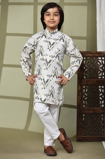 Yellow embellished cotton kurta pajama set for boys party,wedding outfits traditional wear