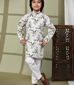 Yellow embellished cotton kurta pajama set for boys party,wedding outfits traditional wear
