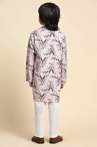Peach embellished cotton kurta pajama set for boys party,wedding outfits traditional wear