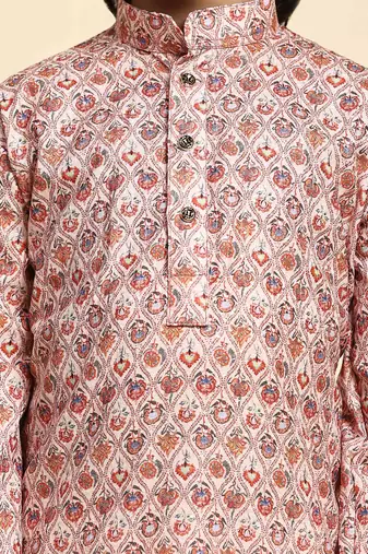 Brown embellished cotton kurta pajama set for boys party,wedding outfits traditional wear