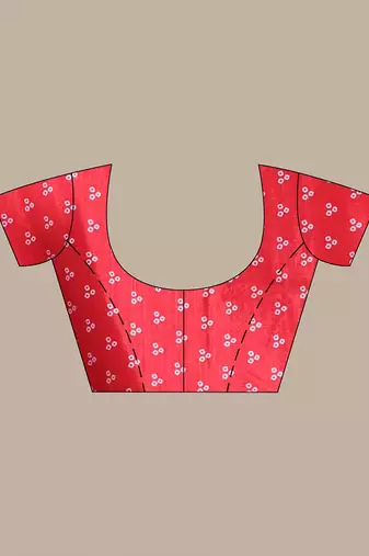 Red bandhani print silk soft saree
