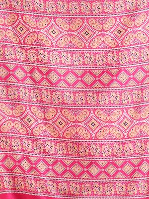 Pink silk soft saree with texture print 4