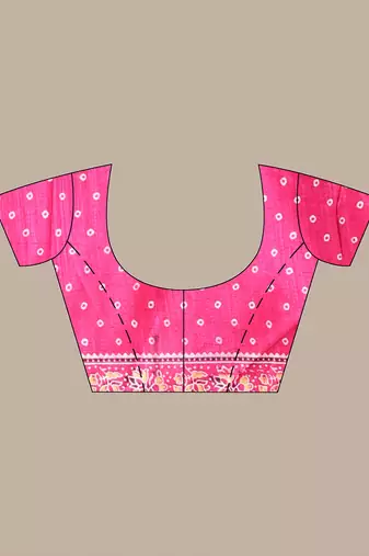 Pink silk soft saree with texture print