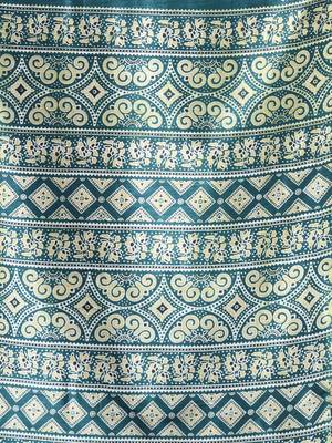 Green silk soft saree with texture print 4