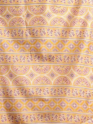 Mustard silk soft saree with texture print 4