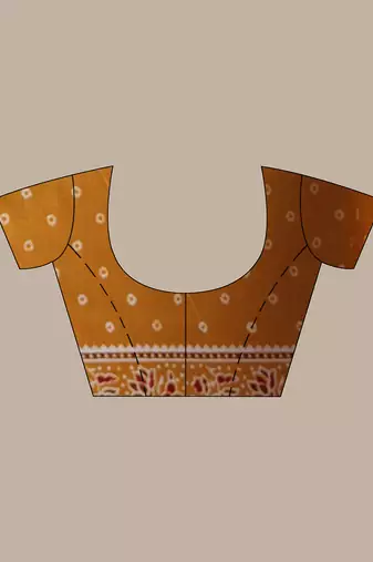 Mustard silk soft saree with texture print