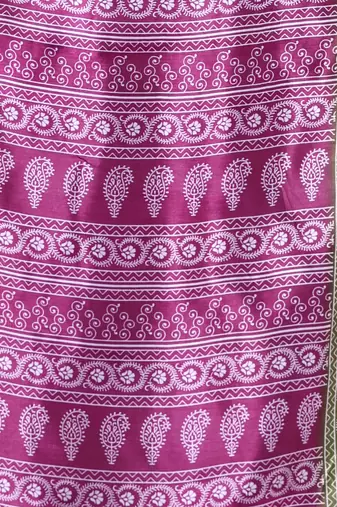 Burgundy silk soft saree with paisley print