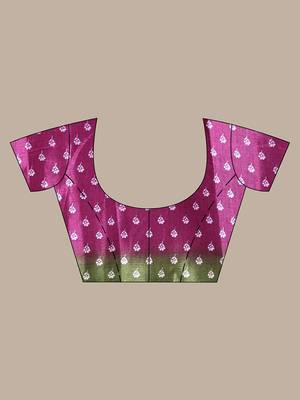 Burgundy silk soft saree with paisley print 5