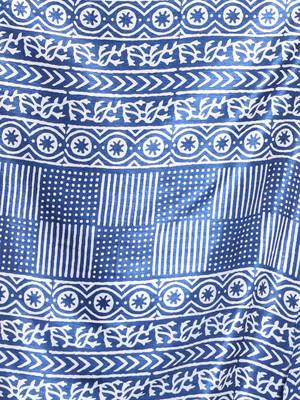 Blue silk soft saree with paisley print 4
