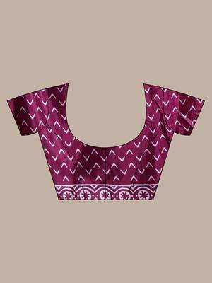 Dark purple silk soft saree with paisley print 5