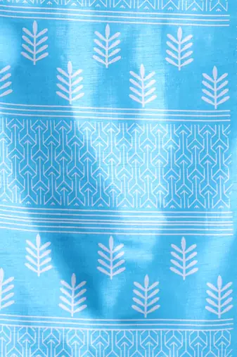 Sky blue silk soft saree with paisley print
