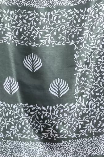 Fern green silk soft saree with texture print