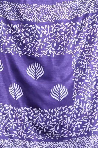Navy blue silk soft saree with texture print