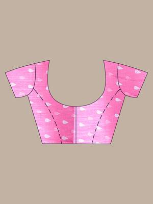 Pink silk soft saree with texture print 5