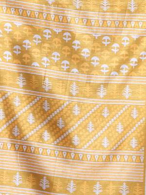 Mustard silk soft saree with texture print 4