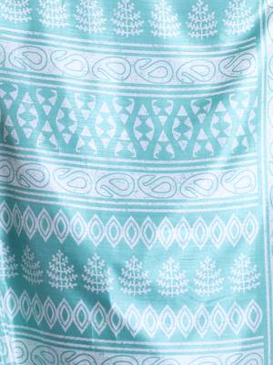 Sky blue silk soft saree with texture print 4