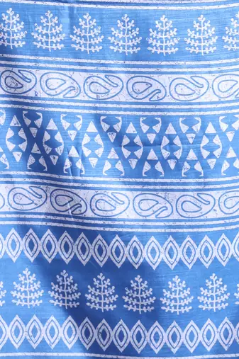 Sapphire blue silk soft saree with texture print