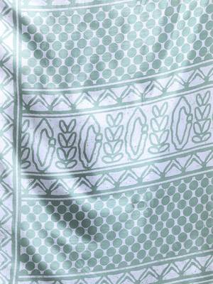Mint green silk soft saree with abstract print 4