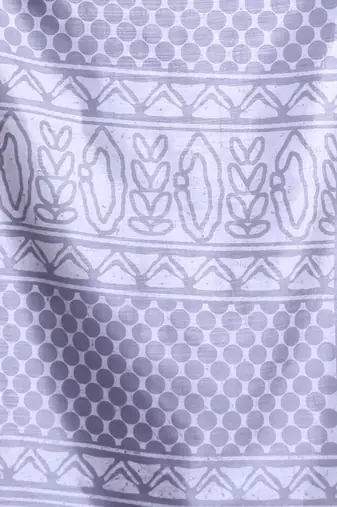 Steel grey silk soft saree with abstract print