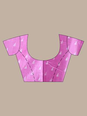 Pink silk soft saree with texture print 5