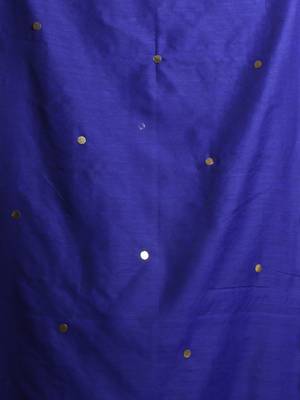 Blue pure cotton soft saree with sequined work 4