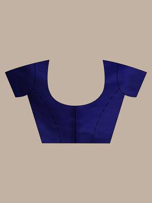 Blue pure cotton soft saree with sequined work 5