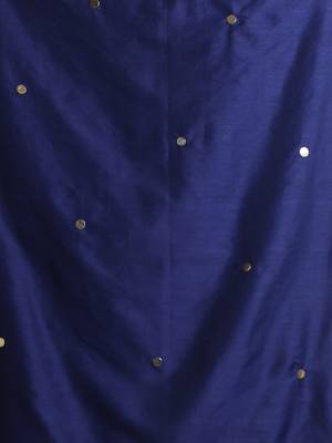Navy blue pure cotton soft saree with sequined work 4