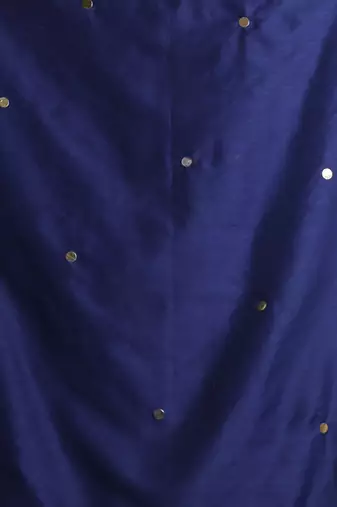 Navy blue pure cotton soft saree with sequined work