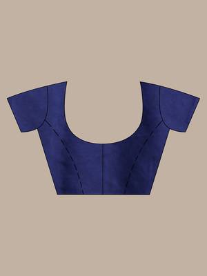 Navy blue pure cotton soft saree with sequined work 5