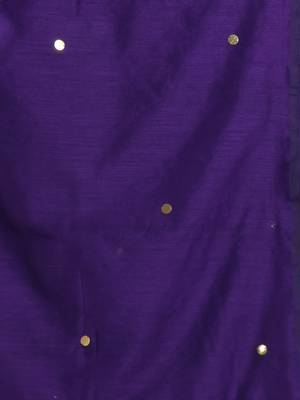 Purple pure cotton soft saree with sequined work 4