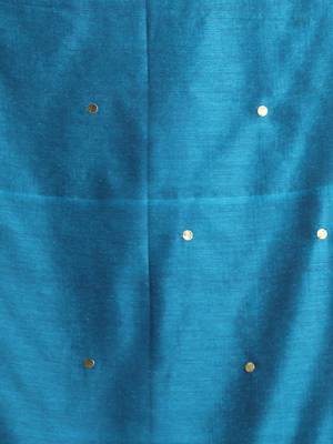 Teal pure cotton soft saree with sequined work 4