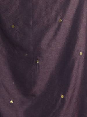 Brown pure cotton soft saree with sequined work 4