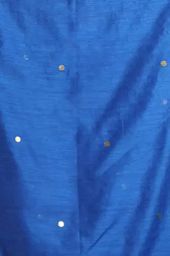 Sapphire blue pure cotton soft saree with sequined work