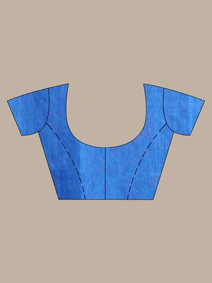 Sapphire blue pure cotton soft saree with sequined work 5