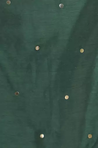 Moss green pure cotton soft saree with sequined work