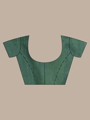 Moss green pure cotton soft saree with sequined work 5