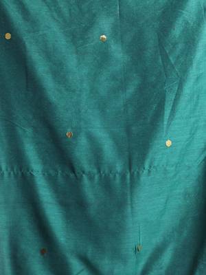 Green pure cotton soft saree with sequined work 4