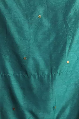 Green pure cotton soft saree with sequined work