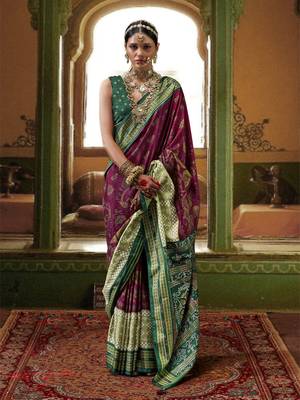 Elora Soft Silk Woven Designer Saree (Berry Magenta) 1