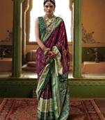 Elora Soft Silk Woven Designer Saree (Berry Magenta)