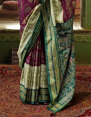 Elora Soft Silk Woven Designer Saree (Berry Magenta) 4