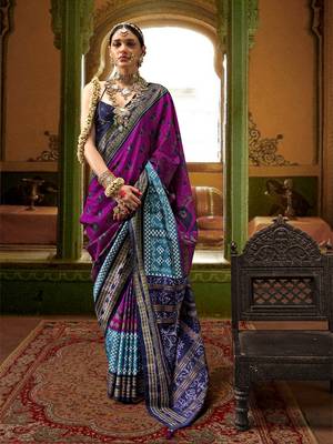Elora Soft Silk Woven Designer Saree (Hot Pink) 1