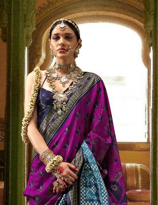 Elora Soft Silk Woven Designer Saree (Hot Pink) 3