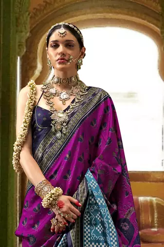 Elora Soft Silk Woven Designer Saree (Hot Pink)