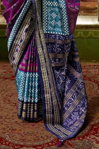 Elora Soft Silk Woven Designer Saree (Hot Pink)
