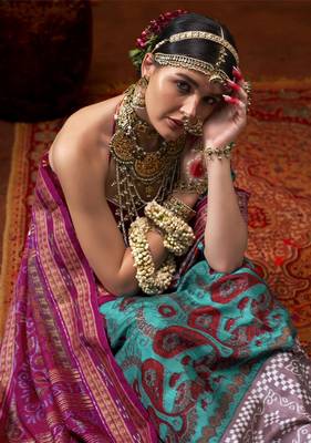 Elora Soft Silk Woven Designer Saree (Turquoise) 3